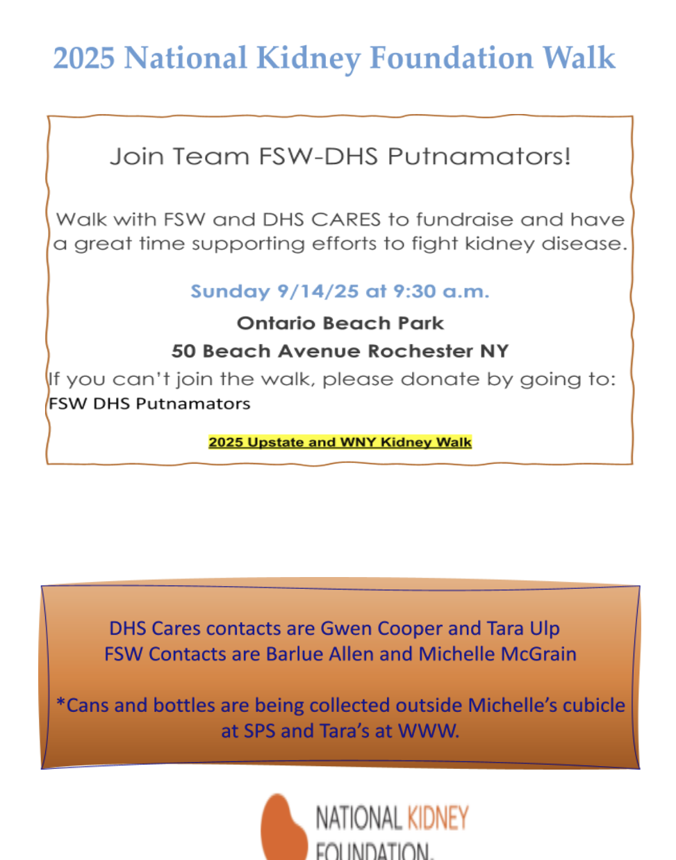 Kidney Walk Flyer