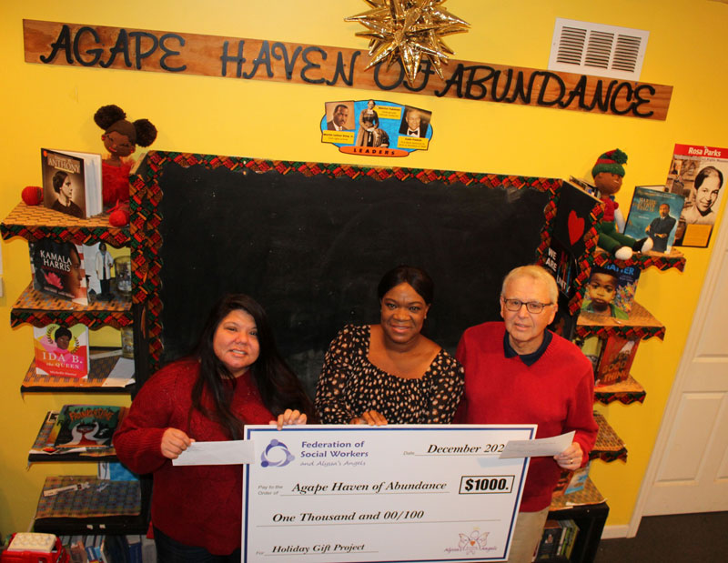 Check presentation for the Alyssa's Angels Holiday Gift 2022