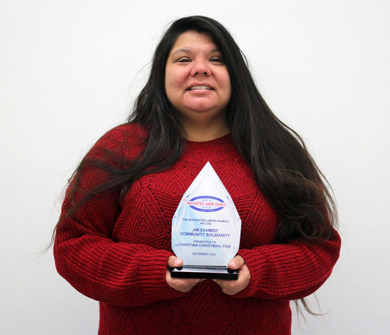 Christina Christman with award