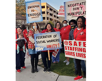 FSW drove to Buffalo to support Catholic Health Workers on Strike