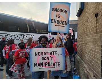 FSW drove to Buffalo to support Catholic Health Workers on Strike